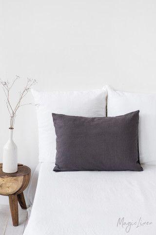 Charcoal gray linen sheet set (4 pcs)