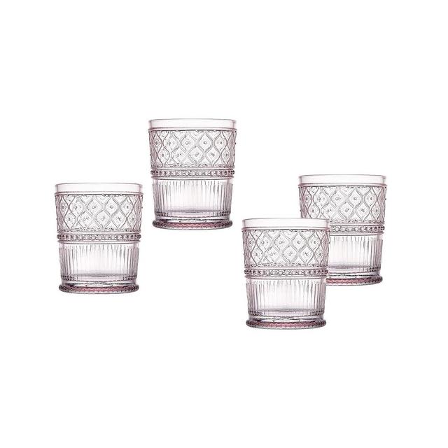 Godinger Claro Set of Four 4 Double Old Fashion Glasses, 12 oz