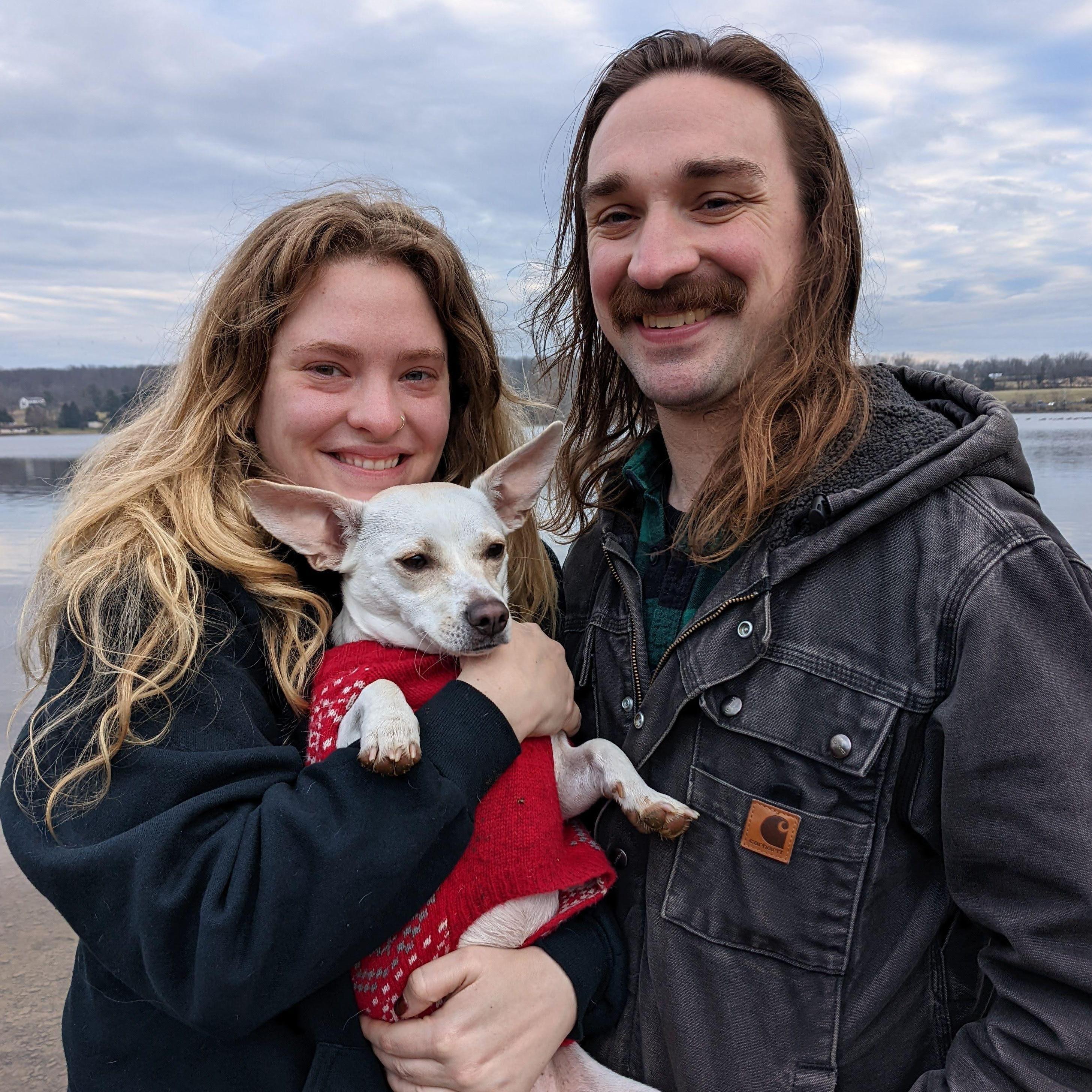 Pancake is thrilled to be in her Christmas sweater
