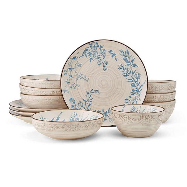 Pfaltzgraff Blue 12-Piece Dinnerware Set, Service For 4, Assorted