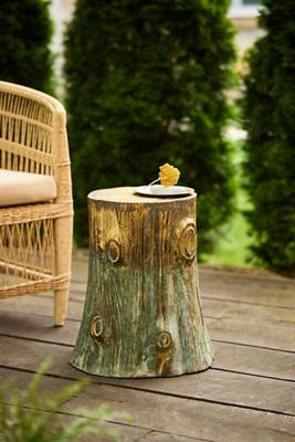 Faux Bois Aluminum Stool