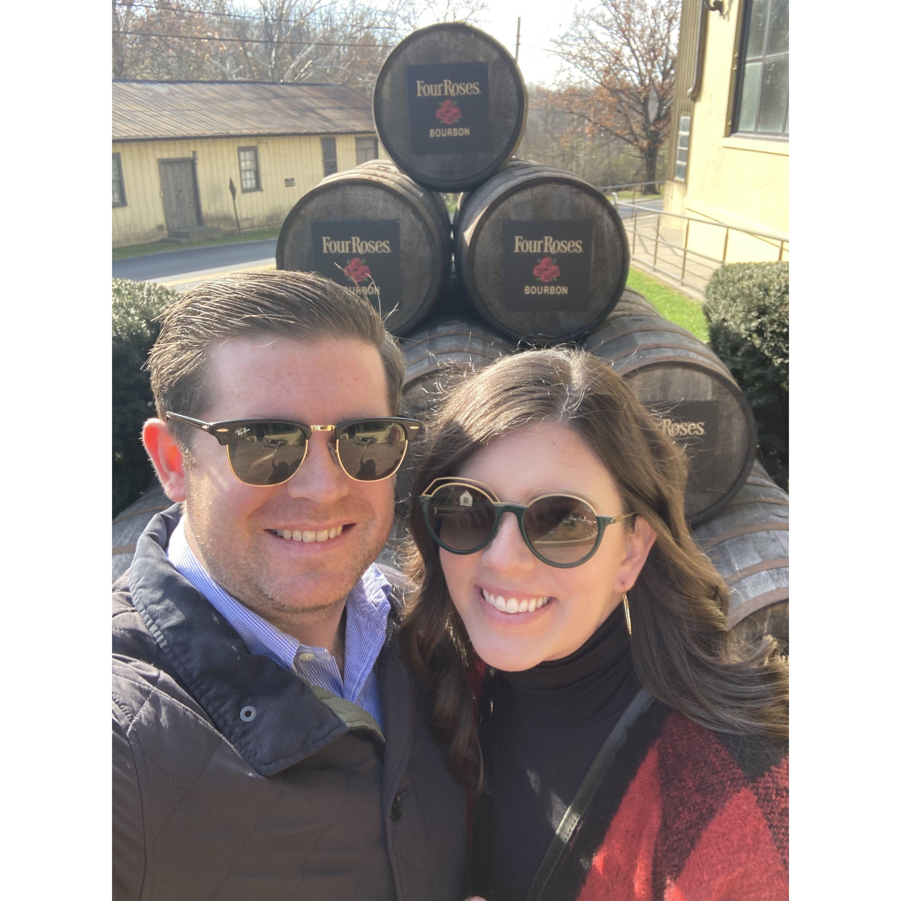 Erin's introductory lesson to one of Adam's favorite hobbies & interests at the Four Roses Distillery, Lawrenceburg, KY. The first of many tours & tastings across the Commonwealth.