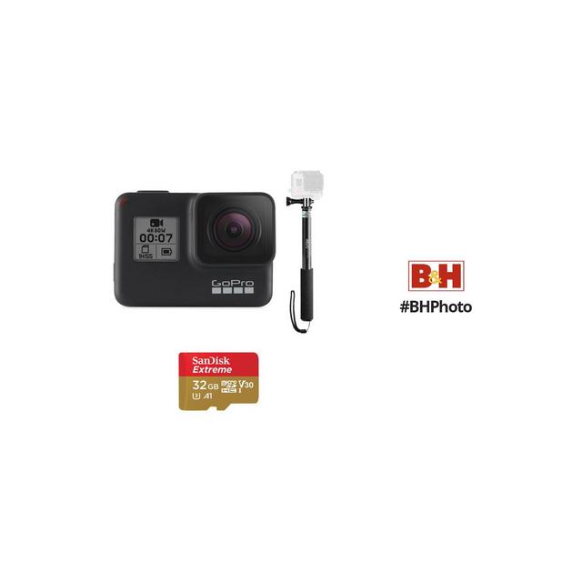 GoPro																															HERO7 Black Kit with 32GB Card & Selfie Stick