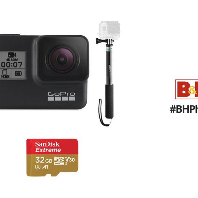 GoPro																															HERO7 Black Kit with 32GB Card & Selfie Stick
