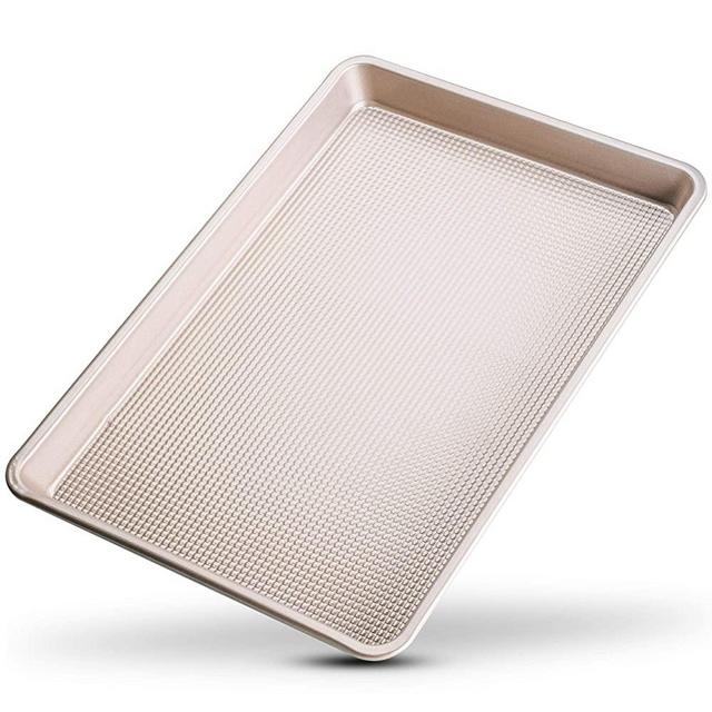 Warp-Resistant Nonstick Half Baking Sheet Pan - 13 x 18 Half Sheet Pan - Perfect Cookie Sheet For Baking and Roasting - Durable, Superior Baking Design - Food-Safe Nonstick Coating