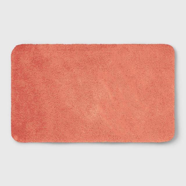 20"x34" Soft Nylon Solid Bath Rug Coral - Opalhouse™