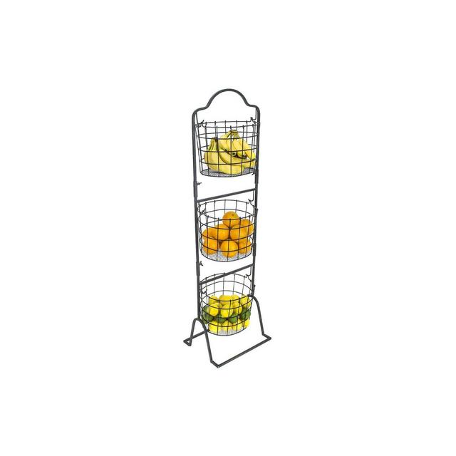 Sorbus 3-Tier Oval Shaped Wire Market Basket Stand - for Fruit, Vegetables, Toiletries, Household Items, and More