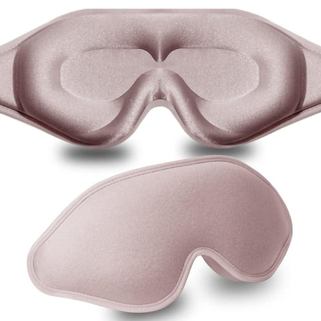 Sleep Mask, 3D Deep Contoured Eye Covers for Sleeping, 99% Block Out Light Eye Mask, Zero Eye Pressure Cup Blindfold for Men Women, with Adjustable Strap for Sleeping, Yoga, Traveling (Pink)