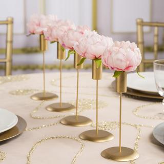 Matte Gold Taper Candle Holders, Set of 3