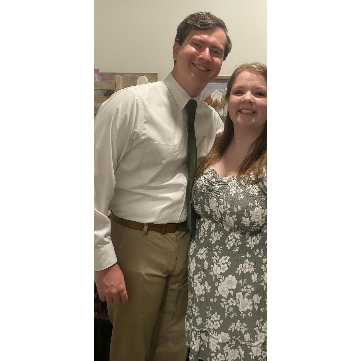 One year engagement anniversary at a Brazilian steak house!