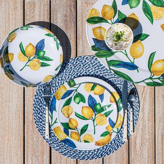 Lemon Orchard Melamine Dinner Plate, Set of 6