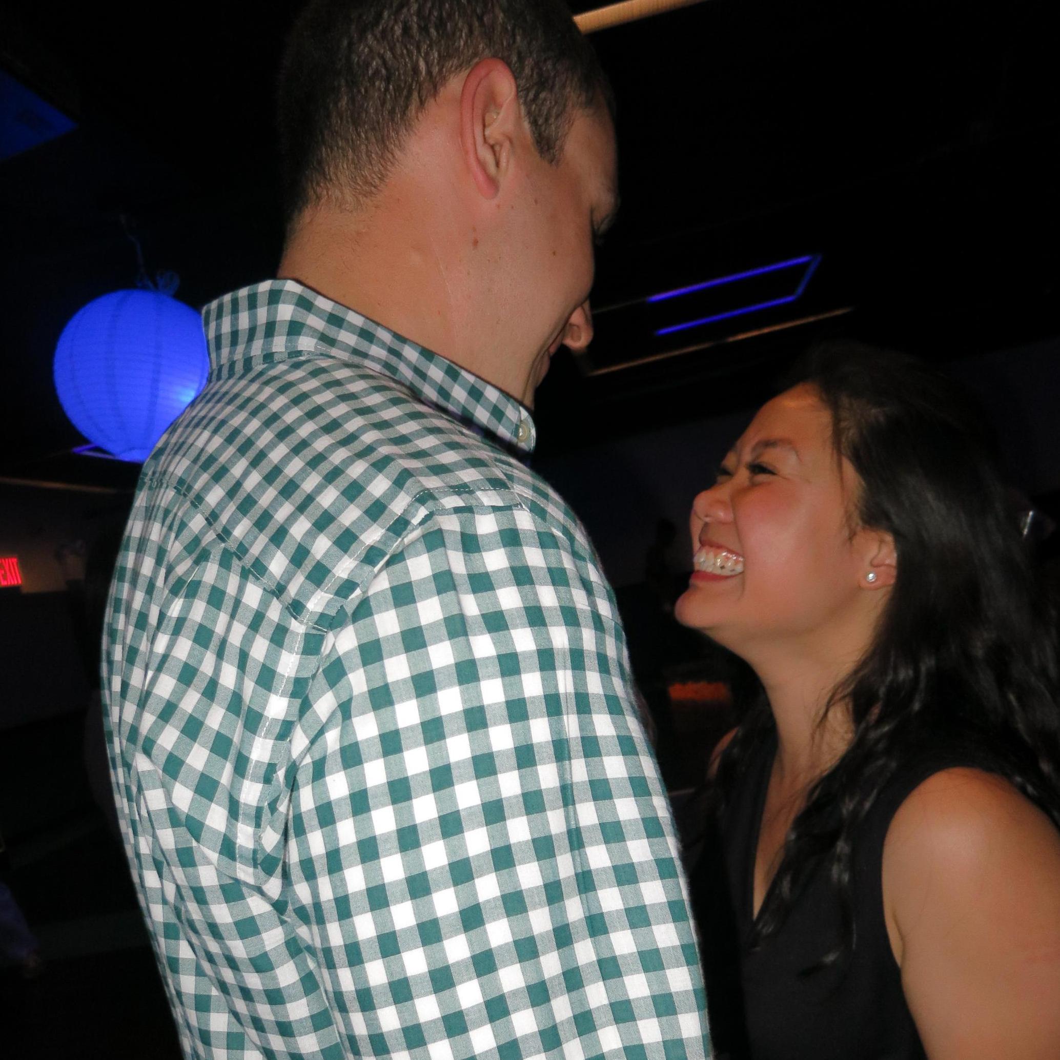 Making each other laugh at a birthday party at SPiN New York