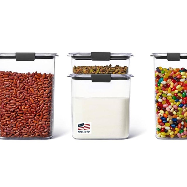 Rubbermaid Brilliance Pantry Food Storage Container Set, BPA-Free, Airtight & Leak-Proof, Clear, 8-Piece, Dishwasher Safe