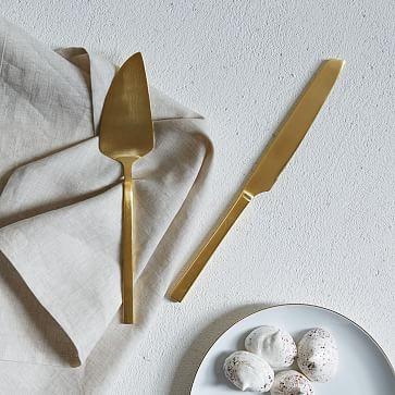 West Elm - Gold Cake + Knife Set