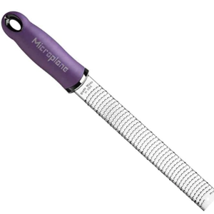 Microplane Premium Classic Series Zester/Grater with USA-Made Blade, Eggplant Purple Handle – Ideal for Cheese, Citrus, & Chocolate