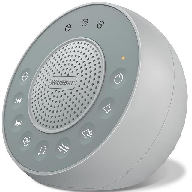 Housbay Glows White Noise Sound Machine, 31 Soothing Sounds, 5W Loud Stereo Sound, Sleep Timer, Small Travel Sleep Machine & Noise Canceling for Sleeping, Relaxation-Gray
