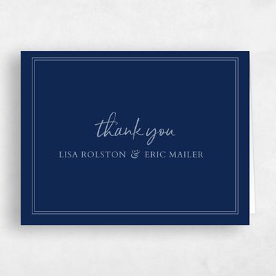Navy, Blue Wedding Thank You - Verona