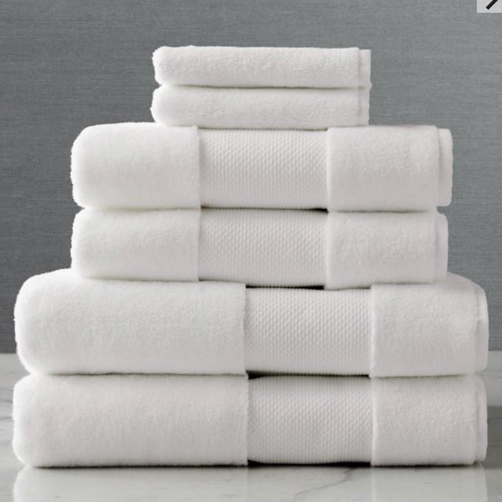 Front Gate Resort Collection Bath Towels: 6-piece set in white