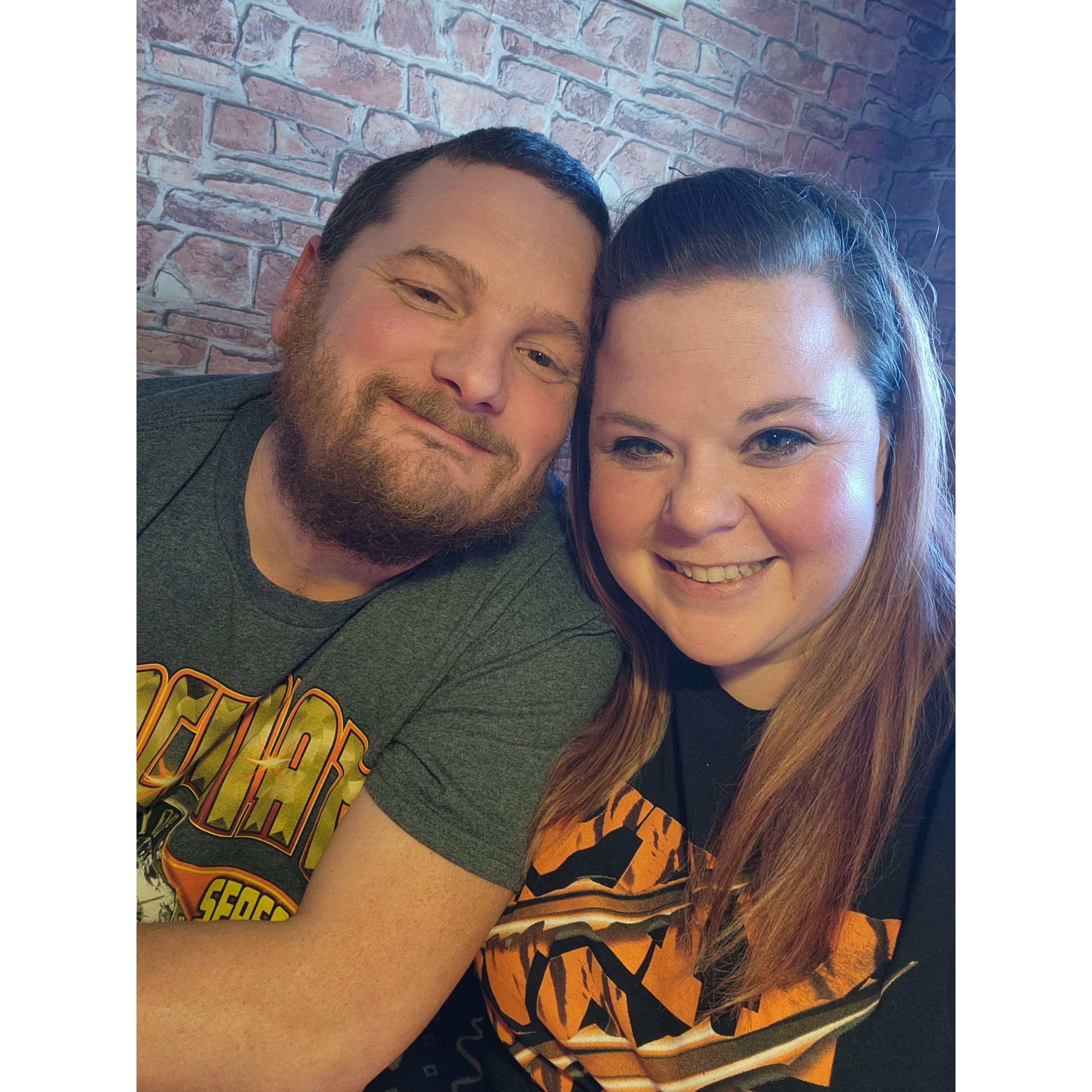 One of our many "football Sunday's" watching the Bengals at Big Dog's Pizza.