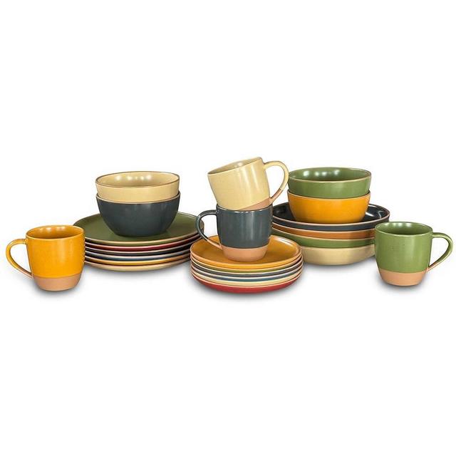 Mora Ceramics Artisan Bundle | Dinner Plates, Salad Plates, Cereal Bowls, Pasta Bowls, Latte Mugs | Safari | Microwave, Oven and Dishwasher Safe, Scratch Resistant