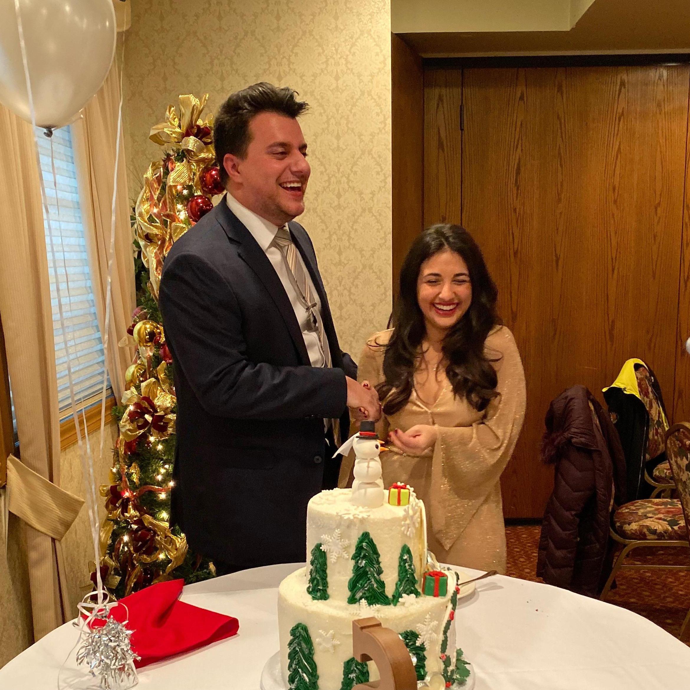 Our first Christmas as an engaged couple. We can't wait to have our own tree someday soon.