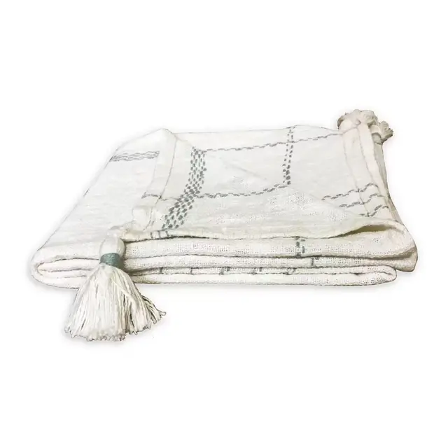 Bee & Willow™ Plaid Throw Blanket in Mint/Cream