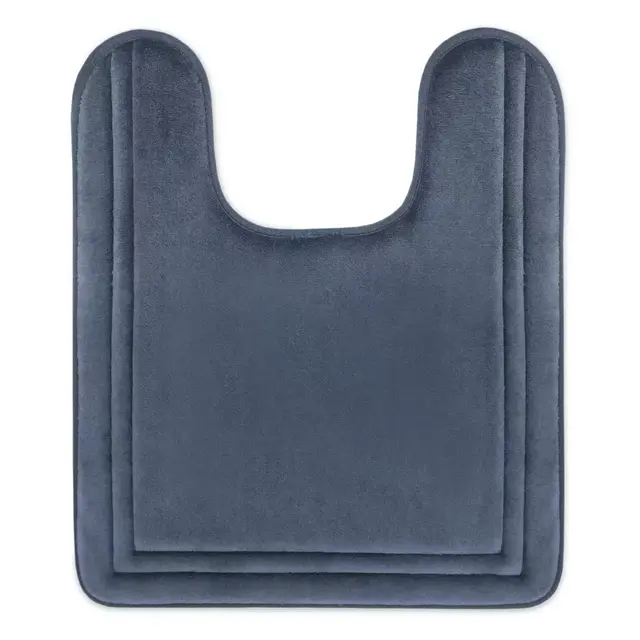 Simply Essential™ Memory Foam 21" x 24" Contour Bath Mat in Medium Blue