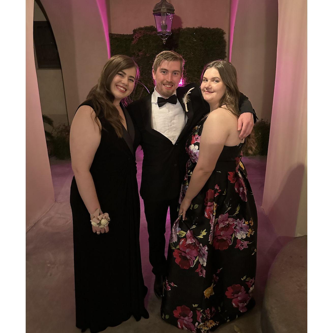 We love celebrating weddings! Here is us at Will's dad's wedding. In this photo we have Will's Best Woman, Elizabeth "sister"!