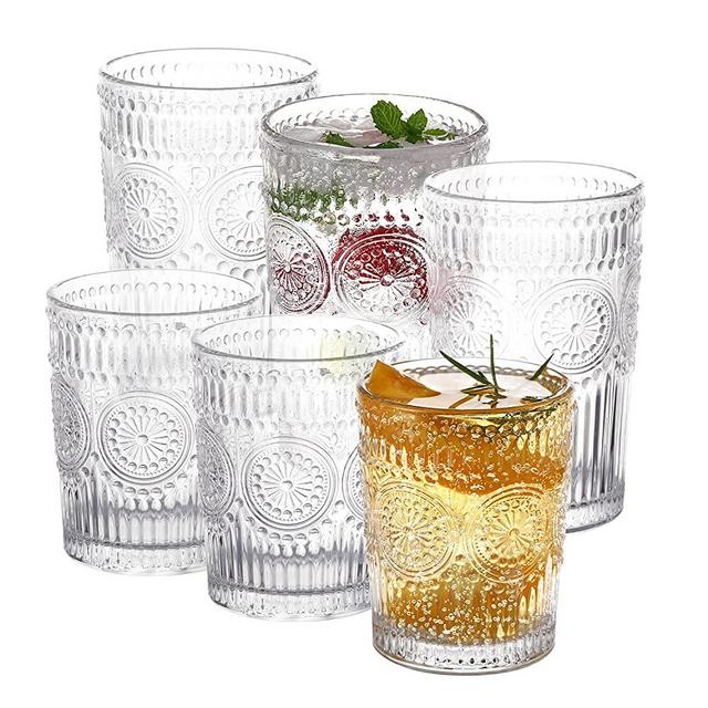SANLIFEMEET Highball Glasses Set of 6 - Including 13 oz Tall Drinking Glasses, 10 oz Whiskey Glass Cup, LEAD-FREE Crystal Heavy Base Glassware for Water, Juice, Beer, Wine, Whiskey, and Cocktails