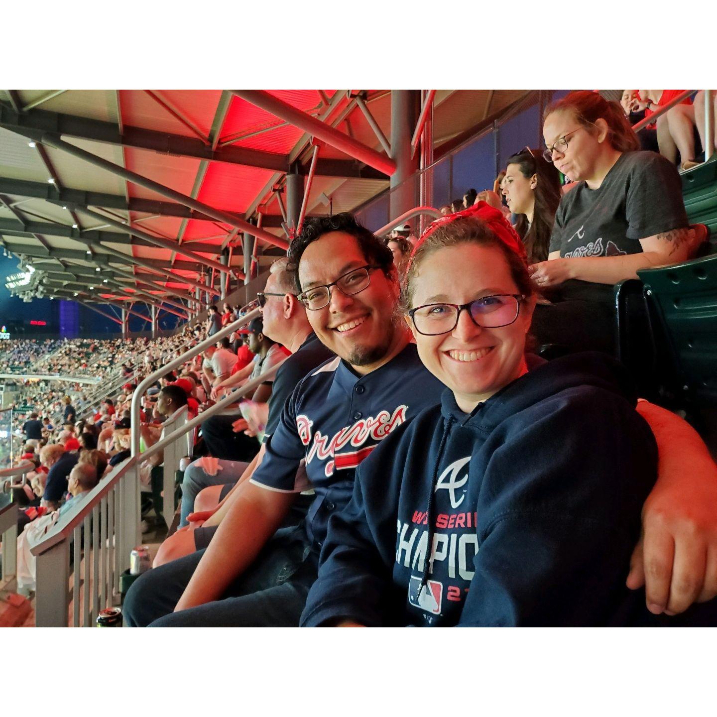 Our second Braves game together. It was impromptu because some of our friends had extra tickets. Great time all around!