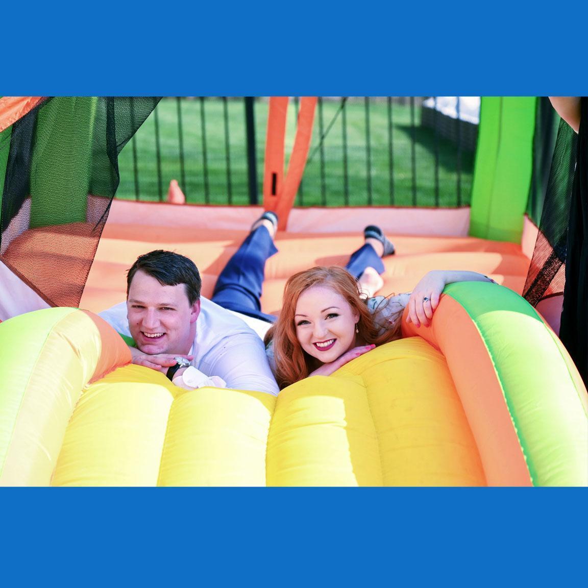 Hat tip to Jeff and Ellie Markey for lending us their bounce house as an alternative to giving the kids a couple bottles of champagne for entertainment.