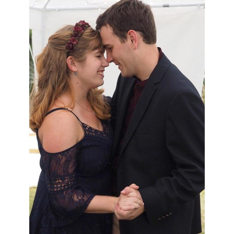 Dancing at Libby's sister's wedding