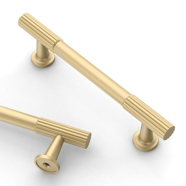 Asidrama 10 Pack 3 Inch(76mm) Brushed Gold Cabinet pulls Kitchen Cabinet Handles, Cabinet Pulls Kitchen Cabinet Hardware for Cupboard Drawer Pulls
