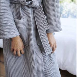 Organic Turkish Waffle Robe in Grey