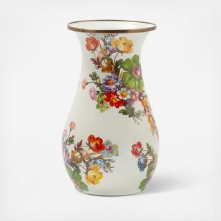 White Flower Market Tall Vase