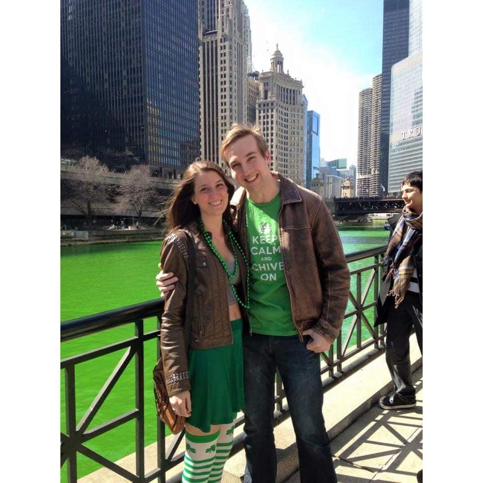 Our first tradition - St. Patrick's Day in Chicago (2015). Who knew we would end up moving here 3 years later?