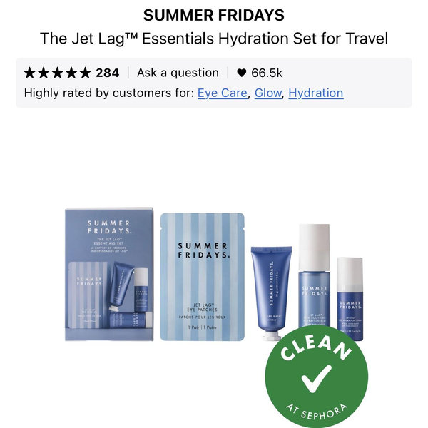 The Jet Lag™ Essentials Hydration Set for Travel - Summer Fridays | Sephora