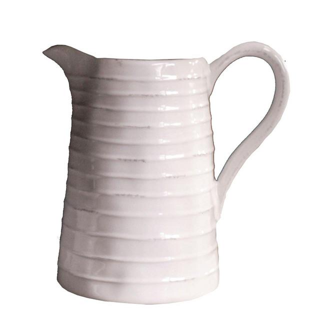 Creative Co-Op DA3081 White Ceramic Pitcher