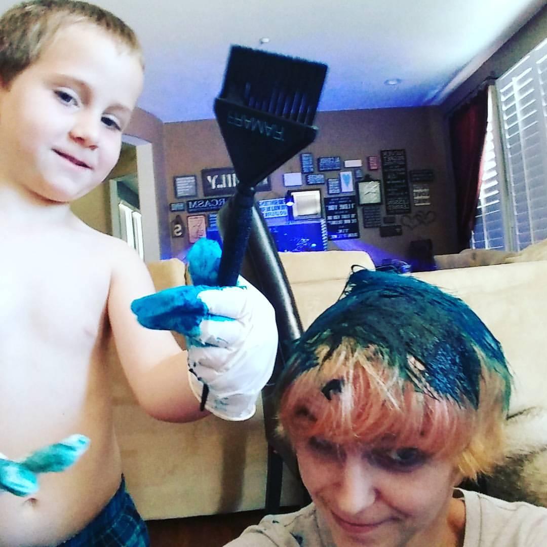 "Mom I want to color your hair"