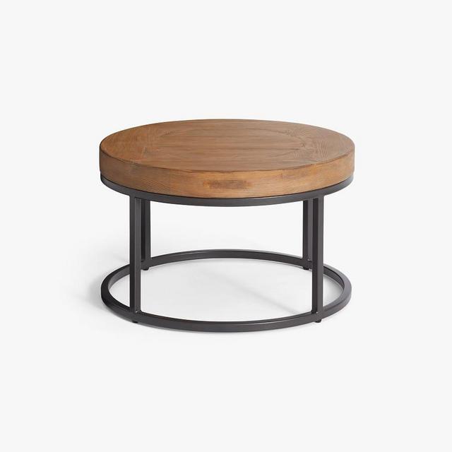 Malcolm Round Nesting Coffee Table, Glazed Pine, Small