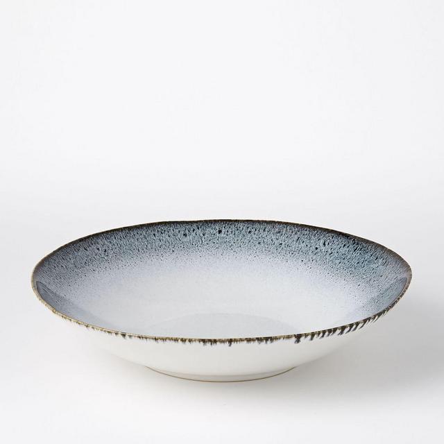 Reactive Glaze Salad Bowl, Black + White