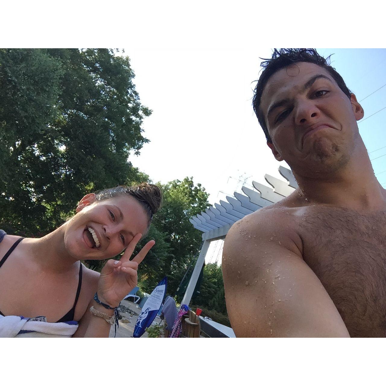 Pre-dating...Sam invited Brie over for "Margs and Pool" and this photo was taken to send to a mutual friend.