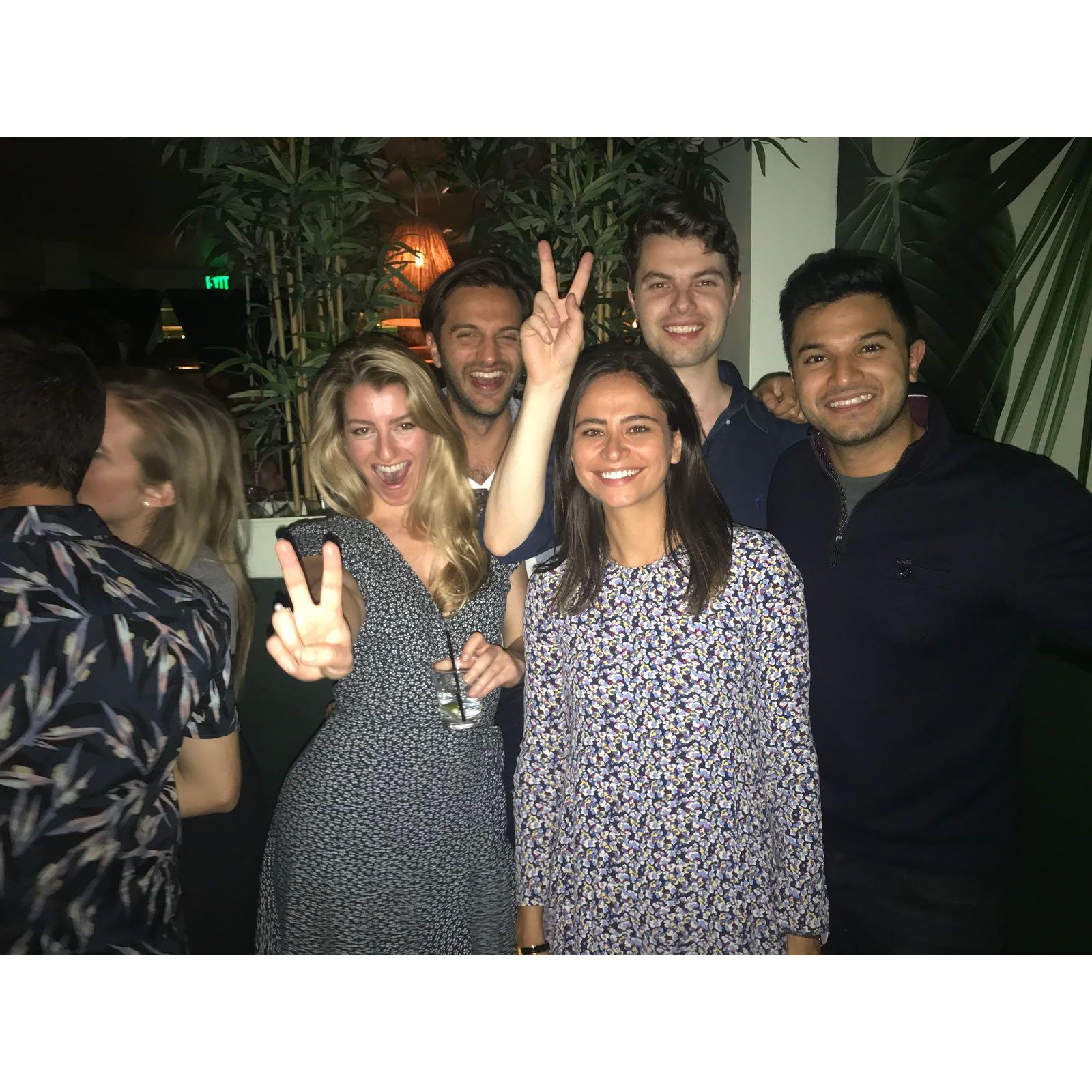 A night out with friends in mid 2018 when Laura and Alex were "still friends"