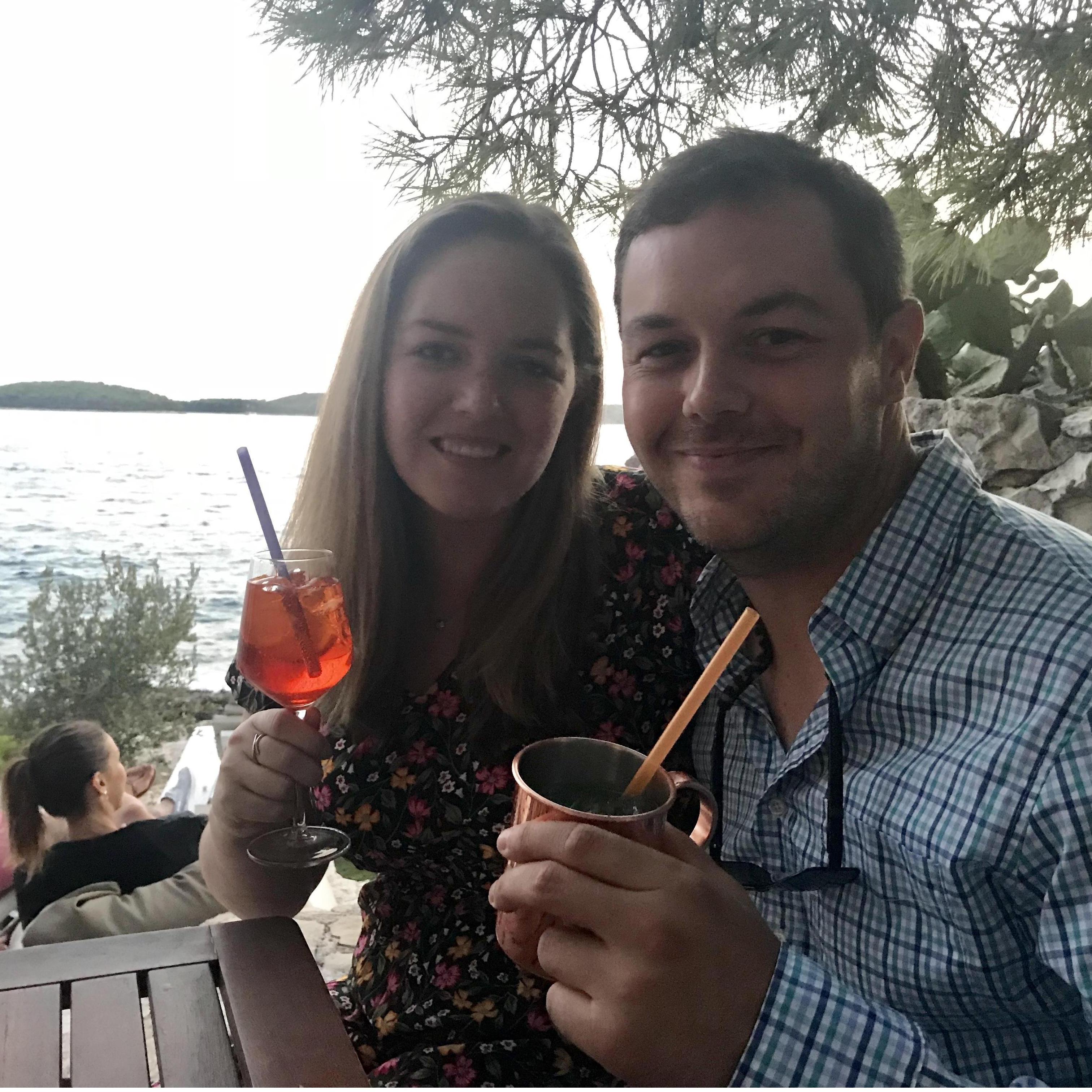 Cocktail-ing at sunset in Hvar, Croatia