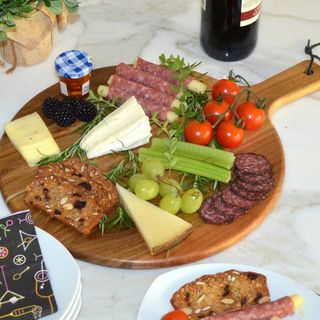 Personalized Engraved Round Acacia Charcuterie Serving Paddle