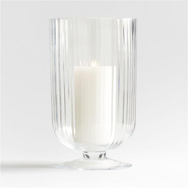 Venus Fluted Glass Hurricane Candle Holder 15"