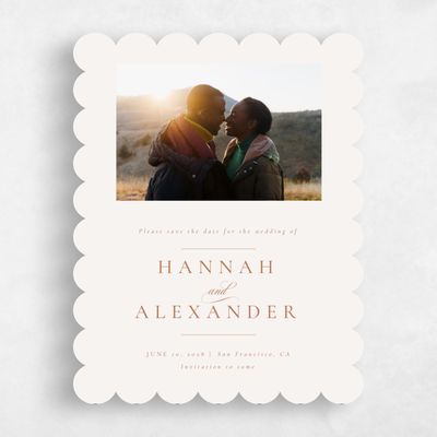 Beige Scalloped Wedding Save the Date - Sloan Photo