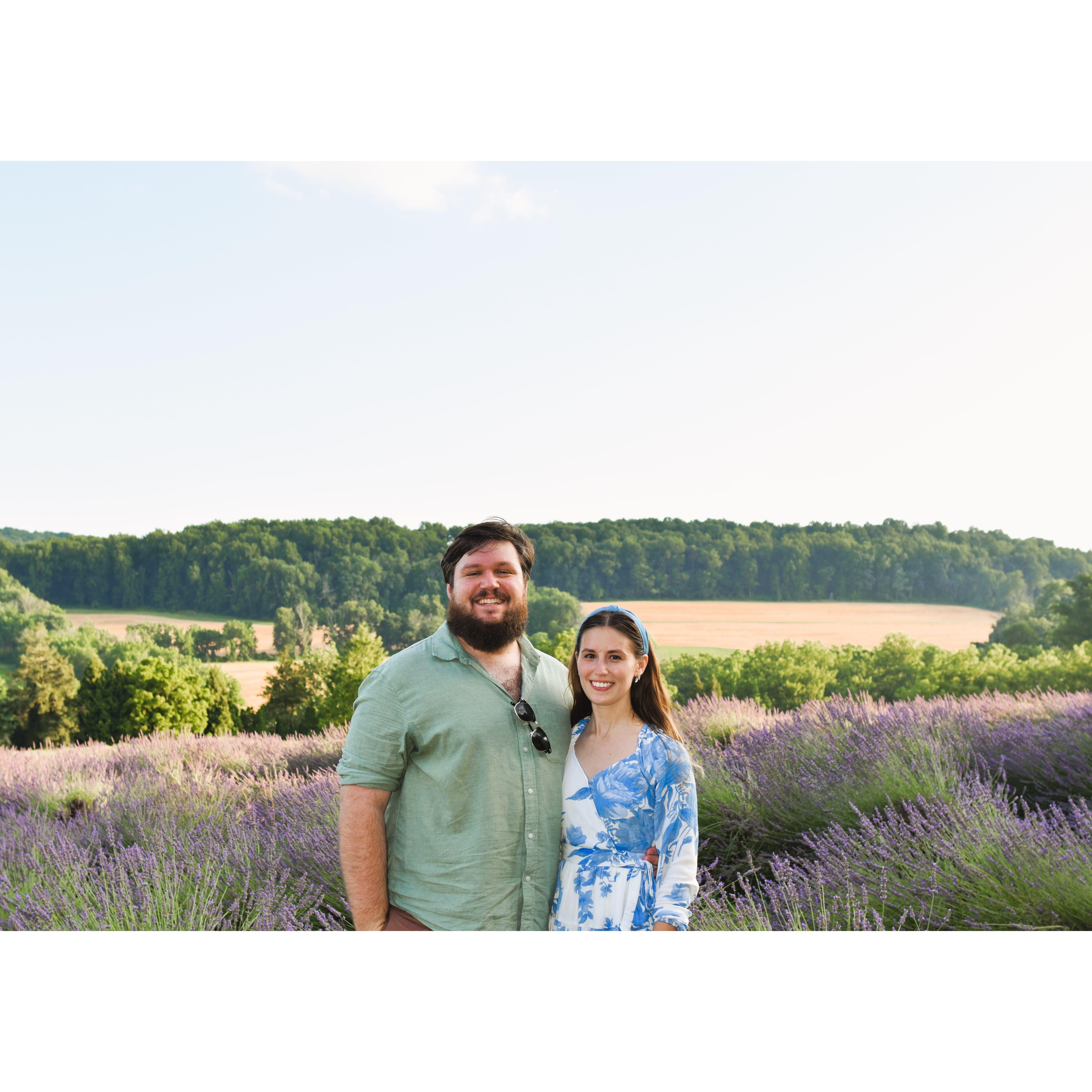 A more recent photo of us in a Lavender field