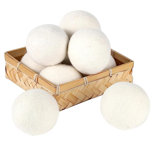ZERNBER Wool Dryer Balls L 6-Pack,Dryer Balls Laundry Reusable Reduce Clothing Wrinkles, Drying Clothes Faster