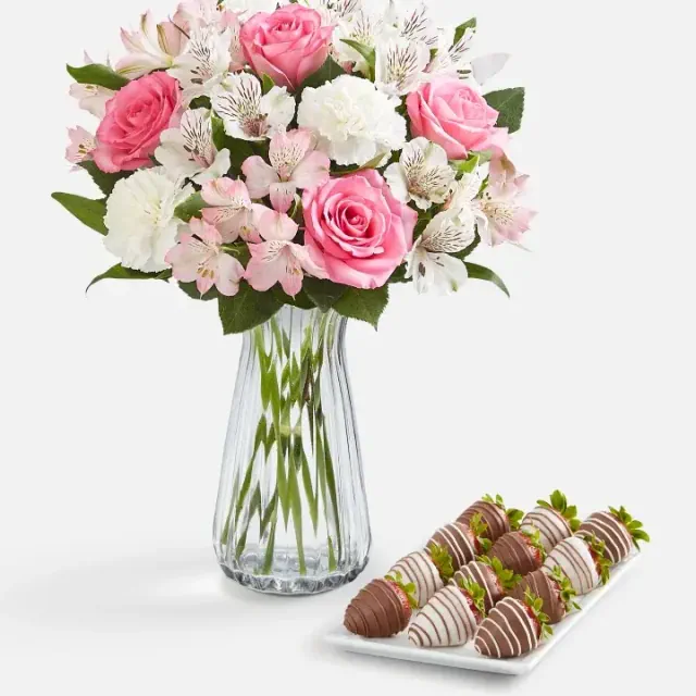 Cherished Blooms & Drizzled Strawberries